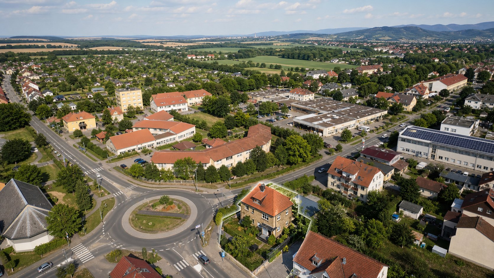 Luftbild der Ferienwohnungen in der Hesseröder Straße 61