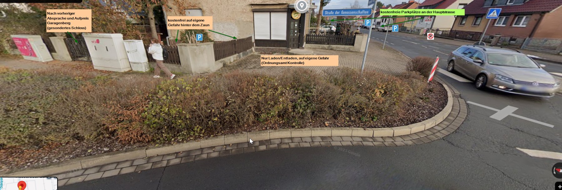 Details zum Parken an der Hauptstraße